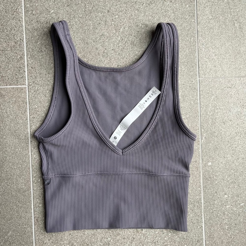 Lululemon Power Pivot Ribbed Tank Top Dusky Lavender Size 0